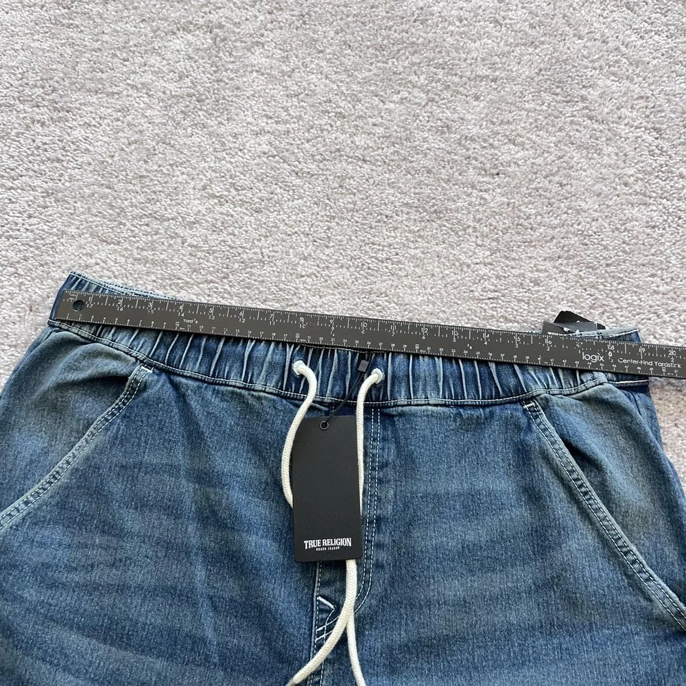 True Religion Vinny Ultra Baggy Carpenter Jeans Mens 36x33‎ Blue Drawstring